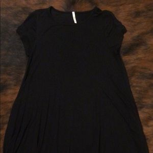 Black t shirt silky dress